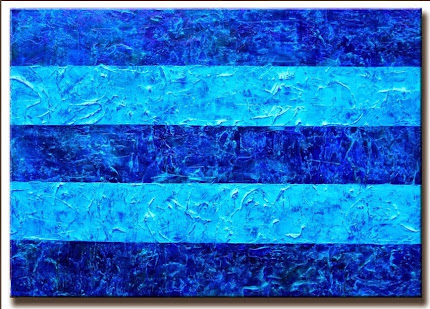 Abstract Painting "Blue Stripes" by Dora Woodrum