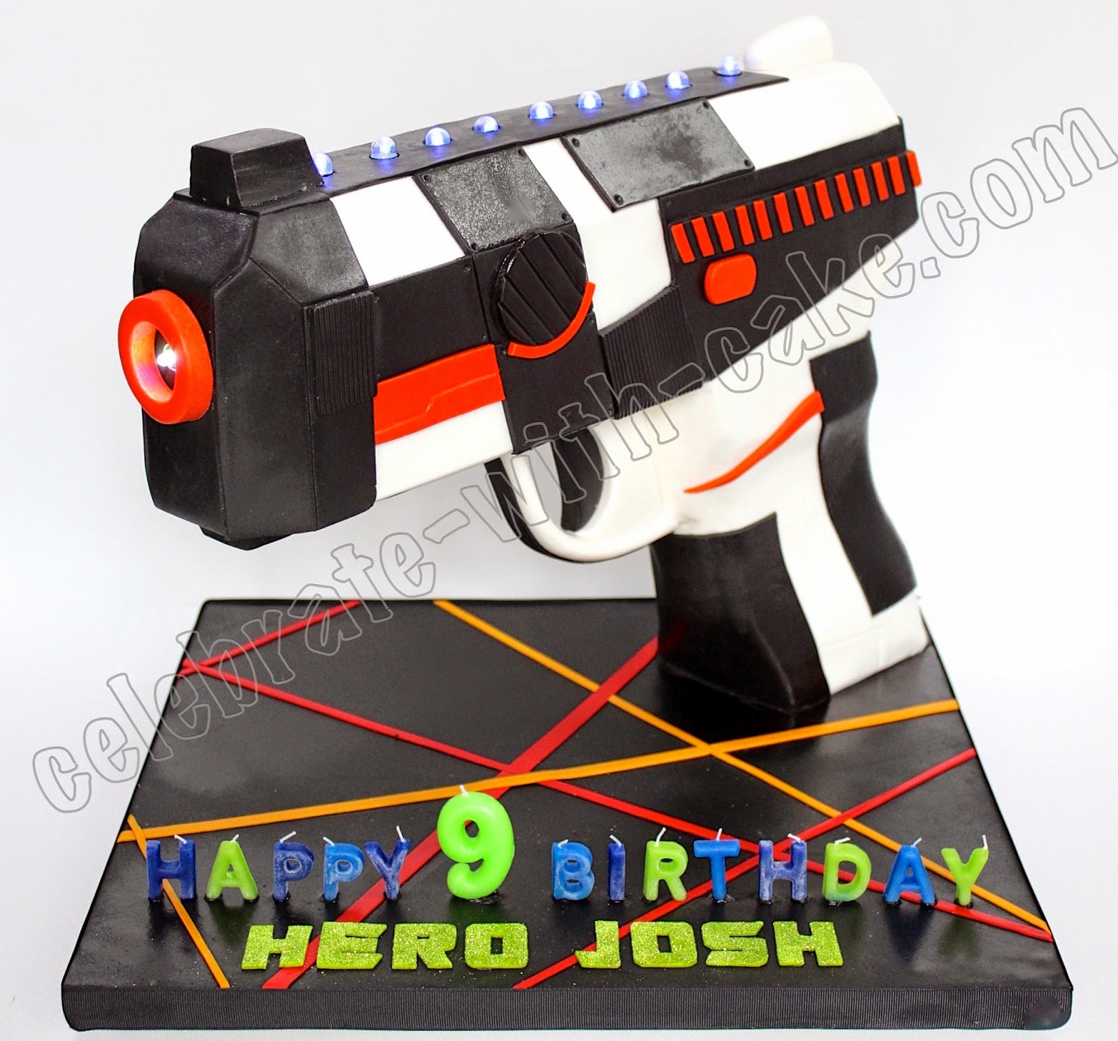 Celebrate with Cake! 3d Sculpted Laser Tag Gun Cake