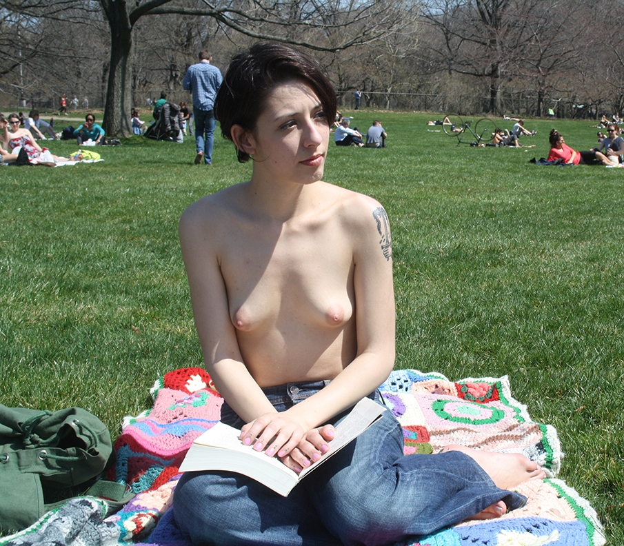 Naked women in the park