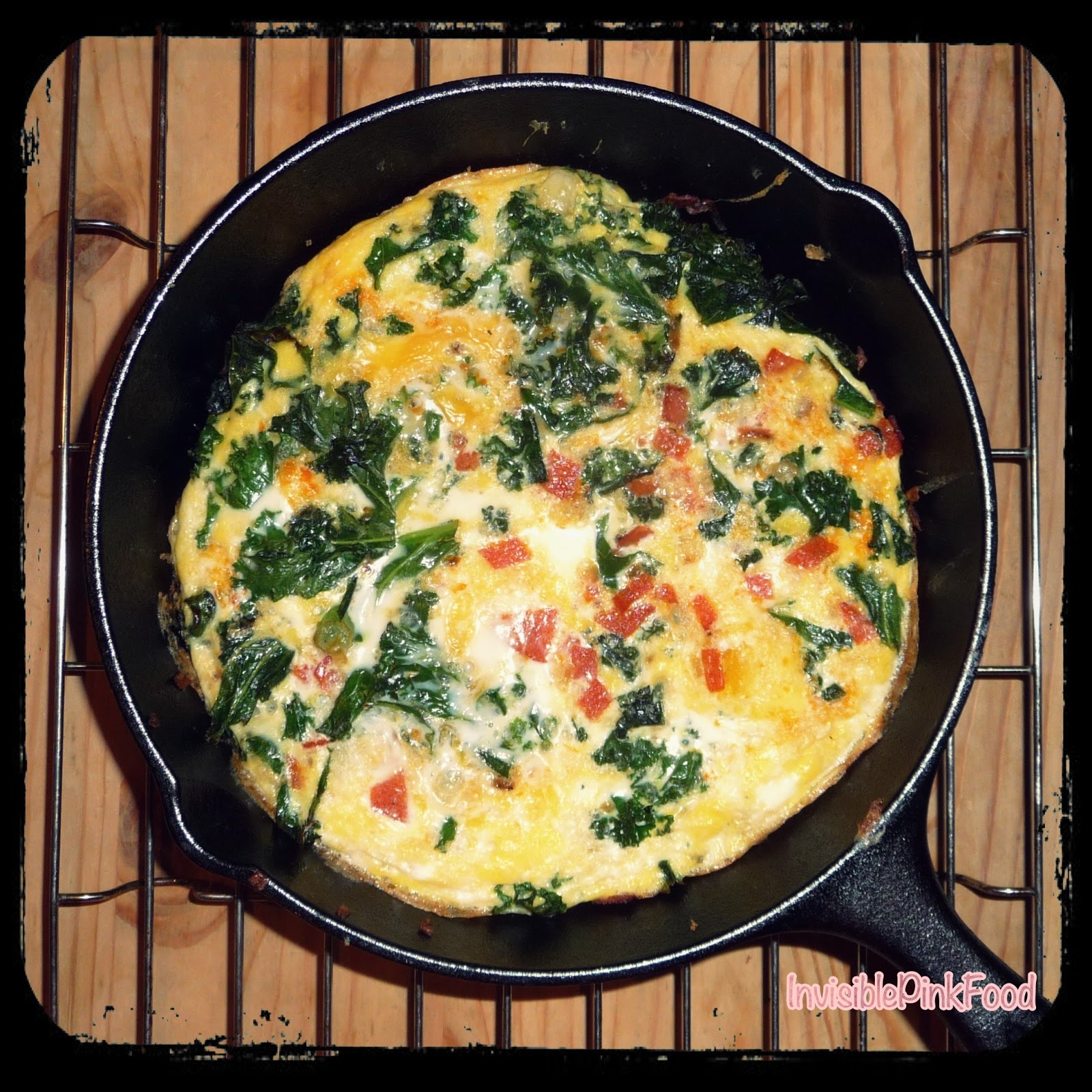 InvisiblePinkFood Kale frittata