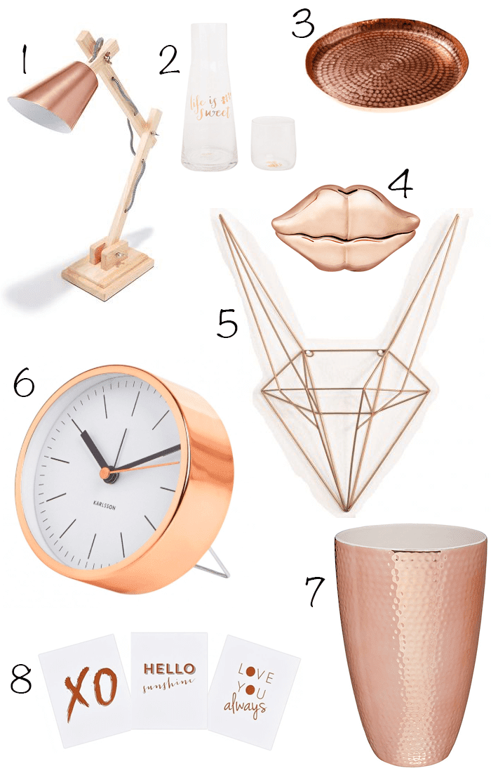 rose gold lamp kmart