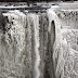 The partially frozen Niagara Falls