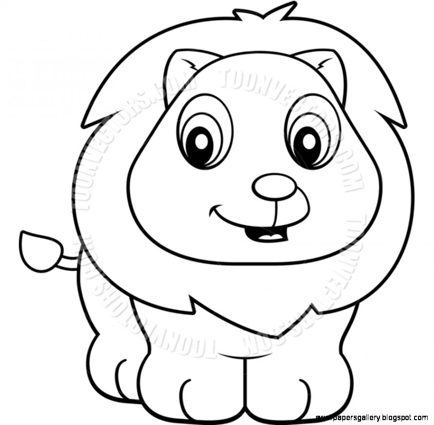 Baby Lion Black and White Line Art by Cory Thoman Toon Vectors Baby Lion Black and White Line Art by Cory Thoman Toon Vectors