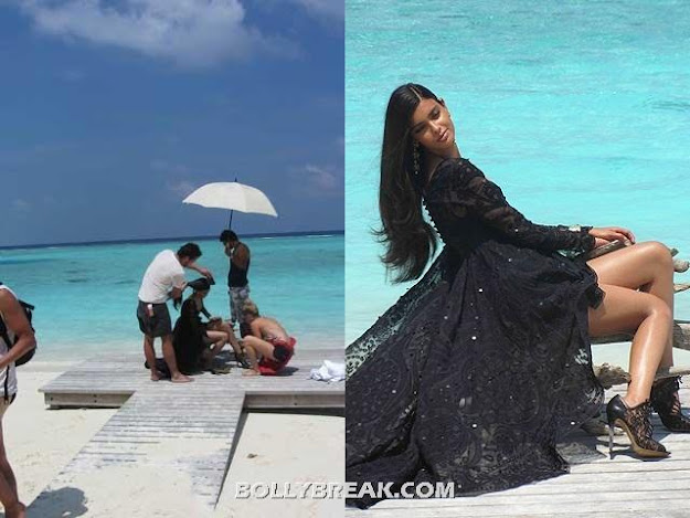 Diana penty being prepped for her shots - (2) - Diana Penty  --Vogue july 2012 Behind-the-scenes 