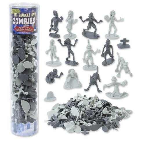 Life According To GreenVics Big Bucket Of Zombies Action Figures on