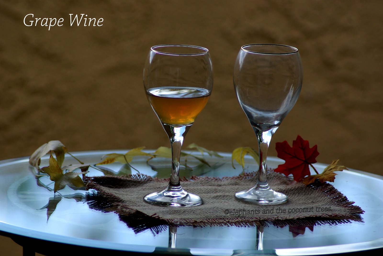 elephants and the coconut trees Homemade red grape wine / Kerala sweet