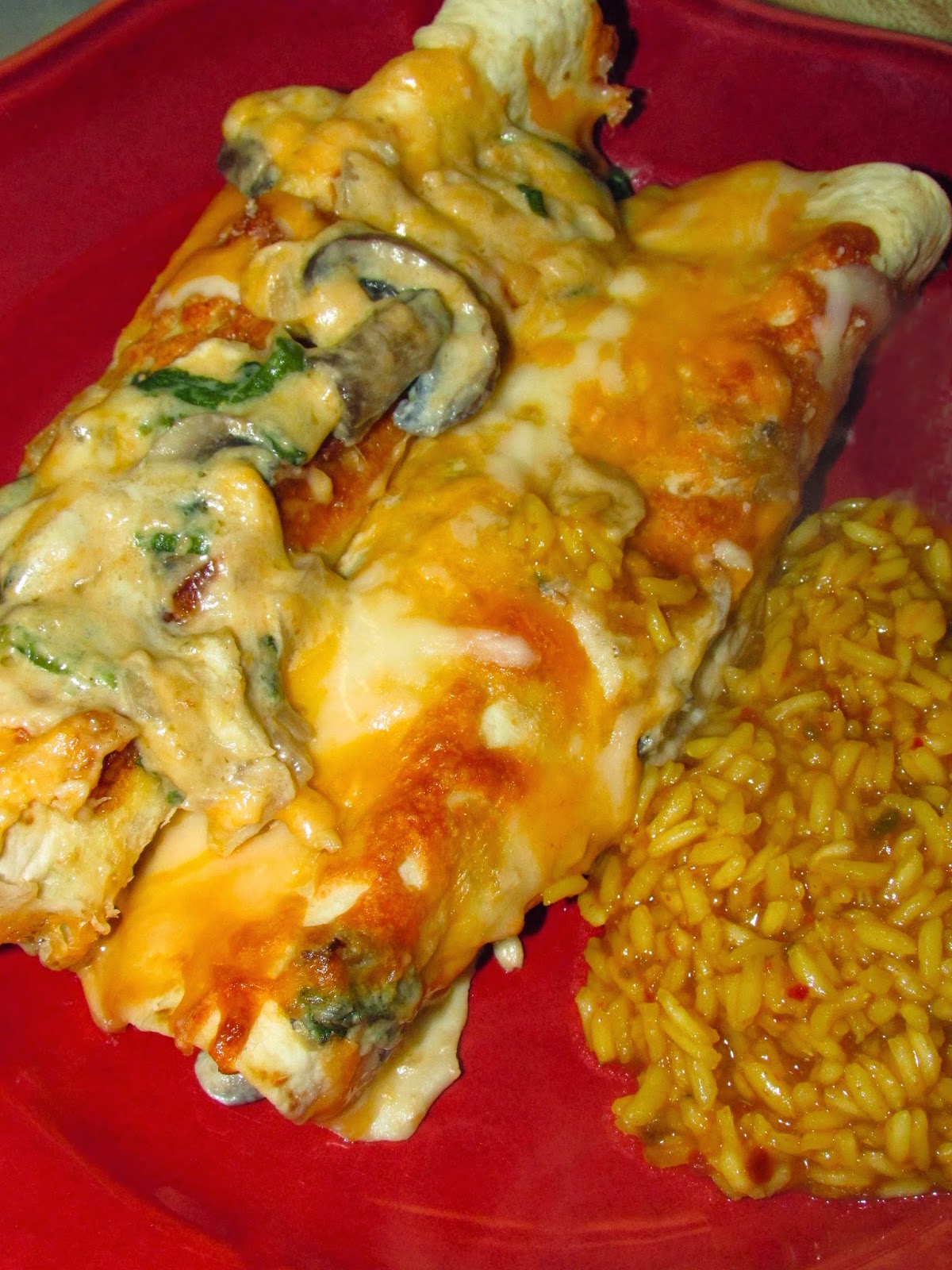 For the Love of Food Meatless Monday Mushroom Spinach Enchiladas