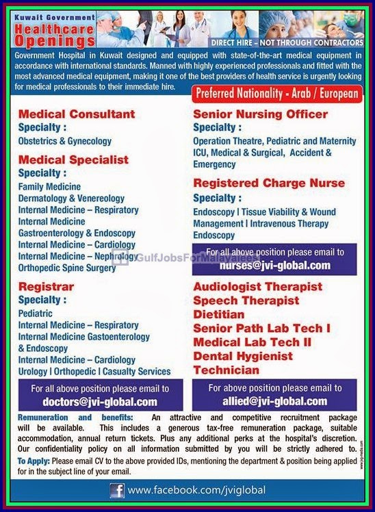 Kuwait Government Healthcare Openings Gulf Jobs for Malayalees