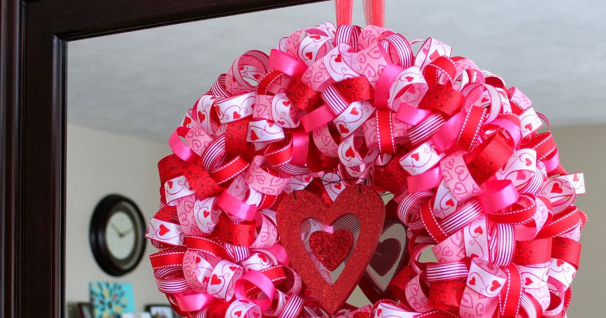 Valentine's day ruffled ribbon wreath LADDitude: Valentine's Ribbon Wreath
