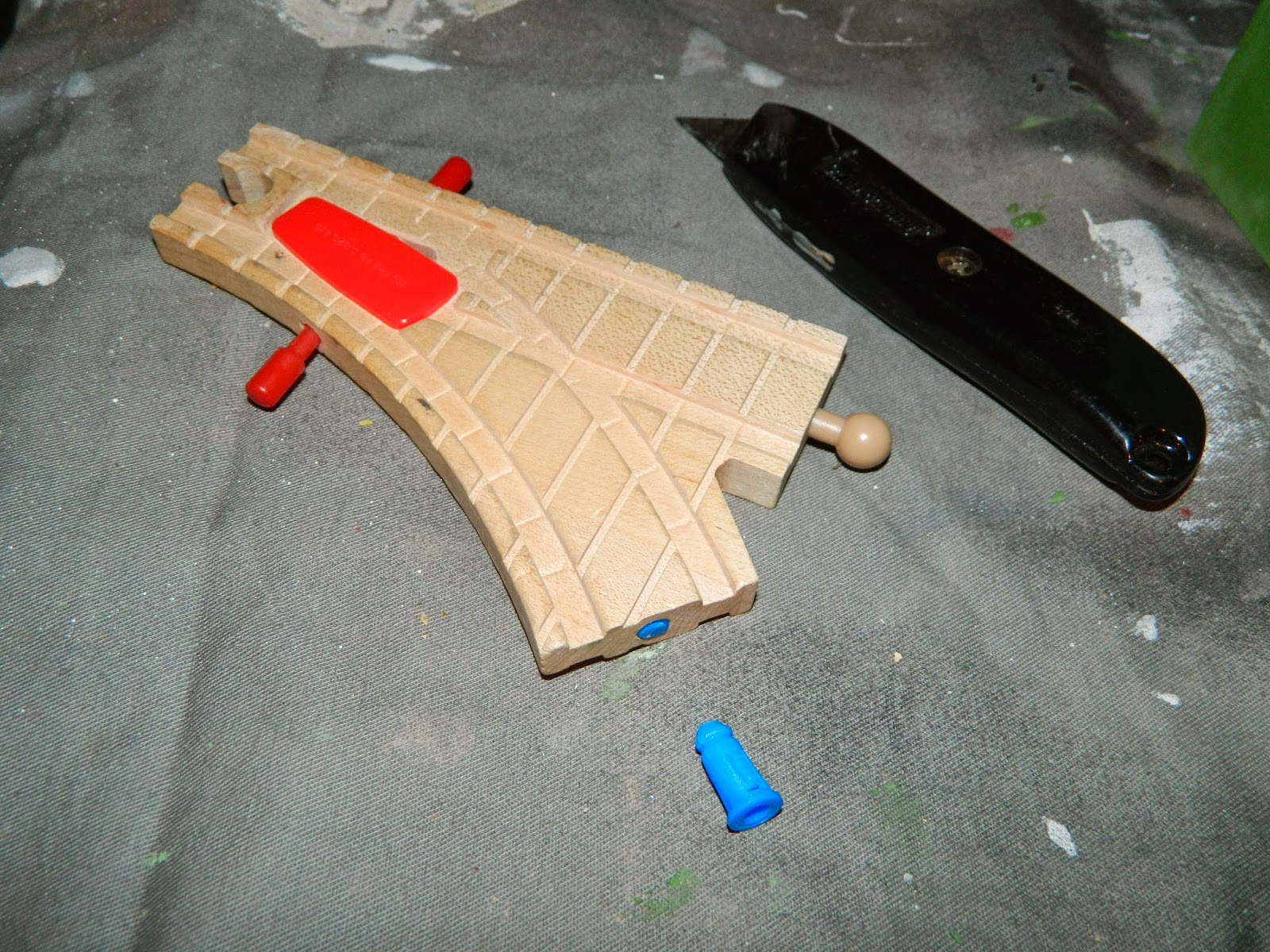 wooden train track repair pegs