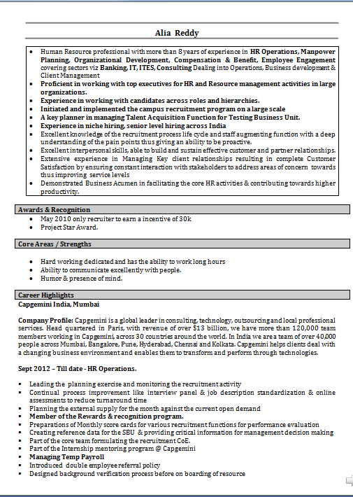 sample teacher resume