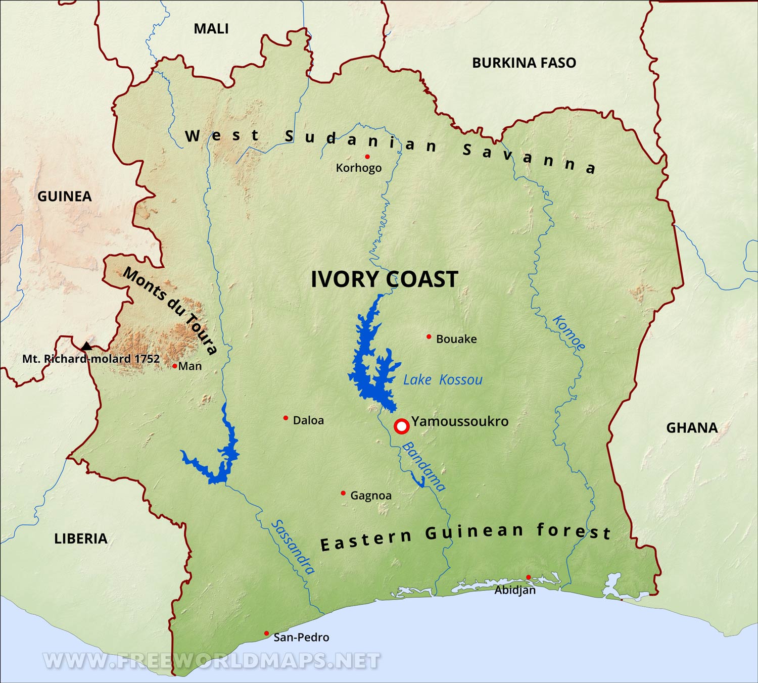 Map of Abidjan, Côte d'Ivoire