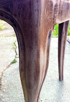 Telas, Cajas y Tinajas: silla estilo vintage rayada