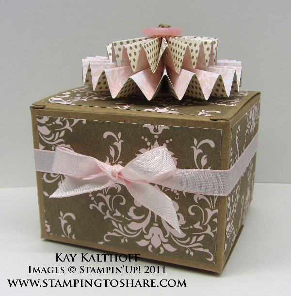 10/14 Stampin' Up! Kraft Gift Box in Beau Chateau Stamping To Share