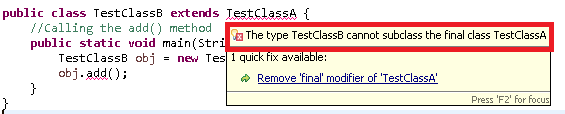 Cannot Extend Final Class in Java