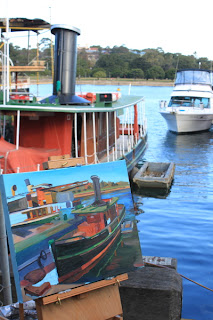 oil painting of 'Lady Hopetoun' Sydney Heritage Fleet by artist Jane Bennett