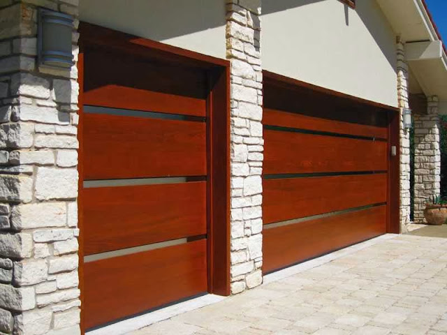 Wood Garage door modern design