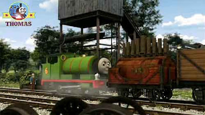 Thomas the tank engine friends Percy and Diesel the tank engine Island of Sodor coal hopper refill