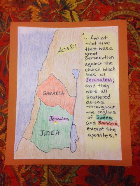 bible acts gospel children spreading verse lesson lessons jerusalem class church memory verses map spread crafts