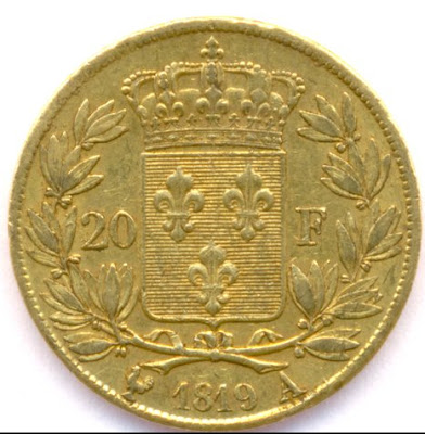 20 French Francs golden coin