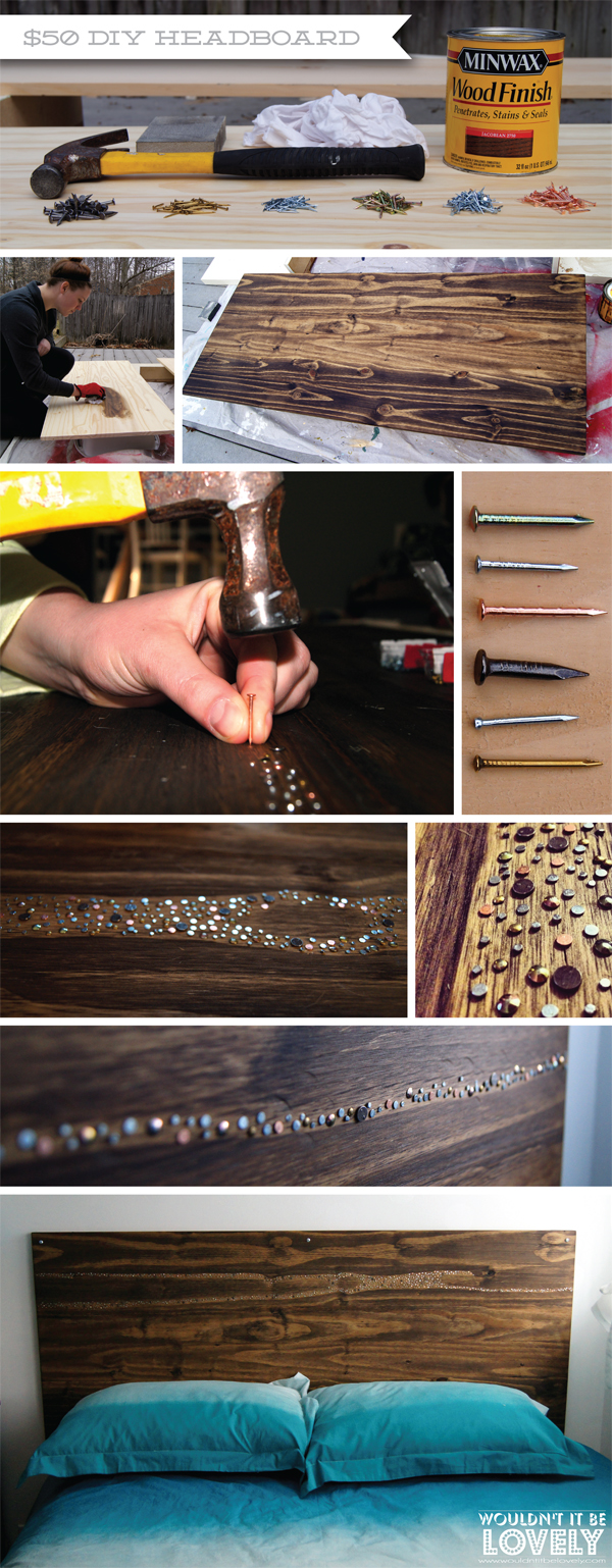Wouldn't it be Lovely 50 DIY Nail Headboard