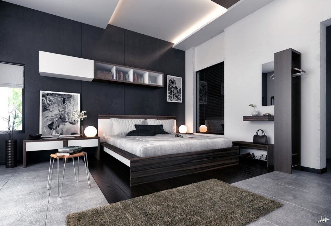Top 10 desaign interior badroom black and white color Desain Interior