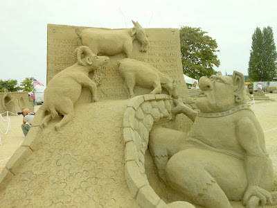 Sand Sculpting Competition & Exhibition in Parksville Troll. Billy goats