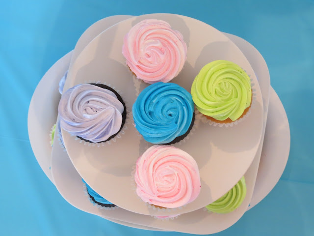 rainbow chevron birthday cupcakes