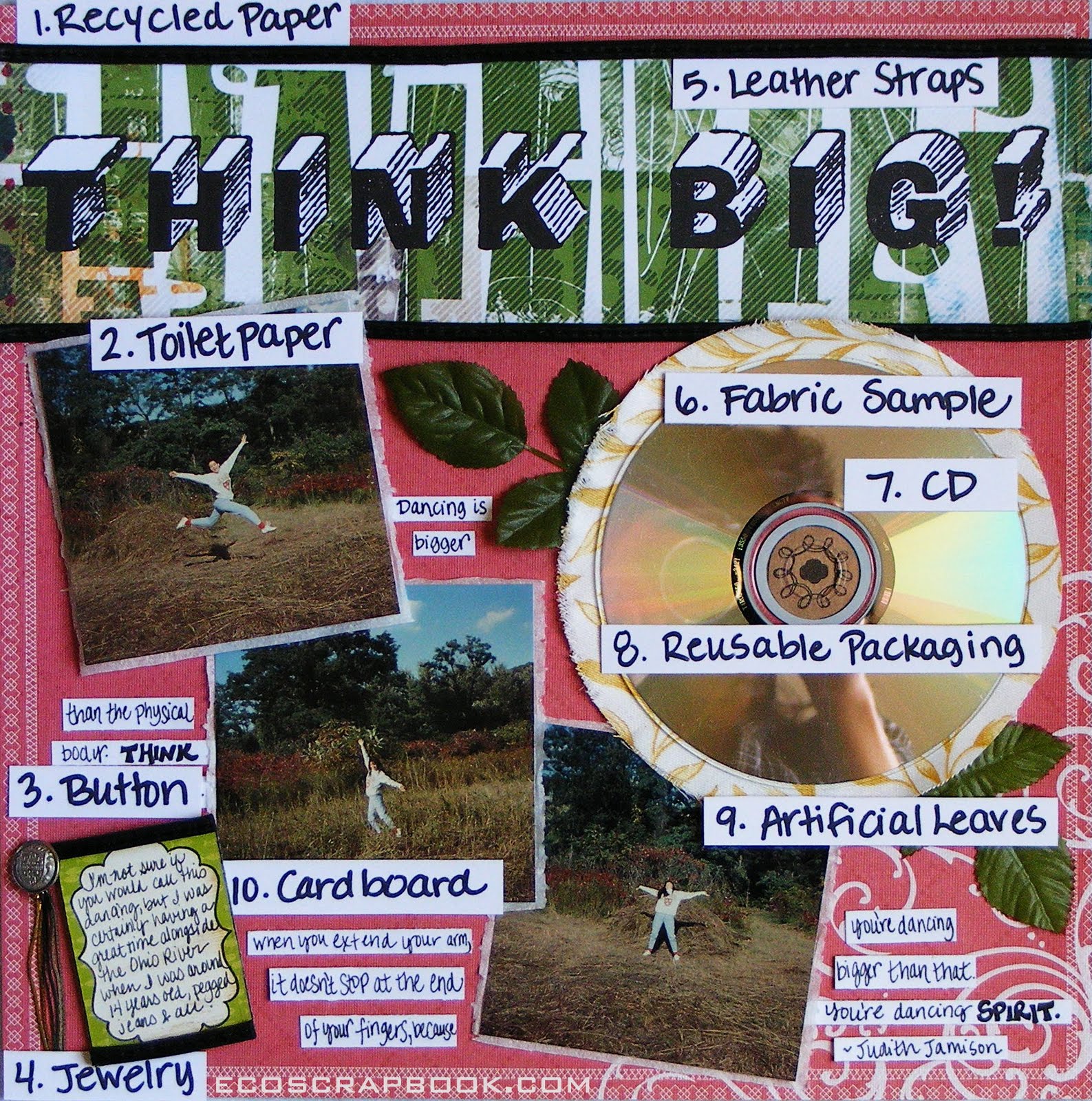 EcoScrapbook ScrapTiffany Recycled Blog Hop How many things can I