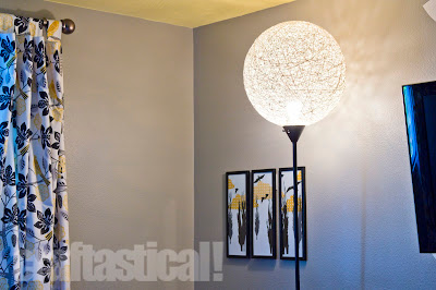 String ball lamp--cool lamp make-over for a Pinterest challenge