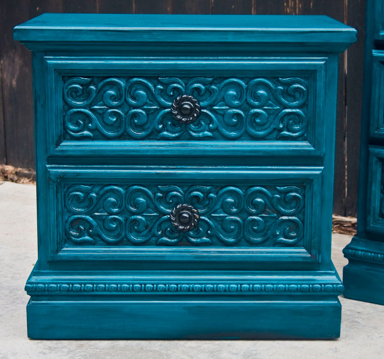 Modernly Shabby Chic Furniture Peacock Blue Dresser Mirror And