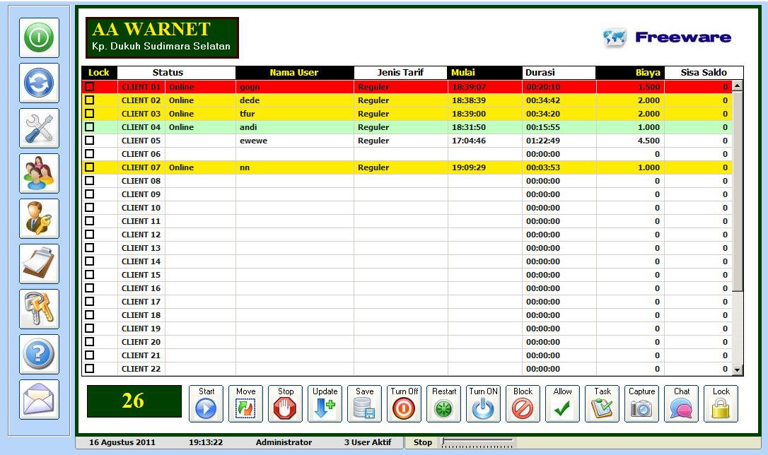 Semua Ada Billing Warnet Gratis