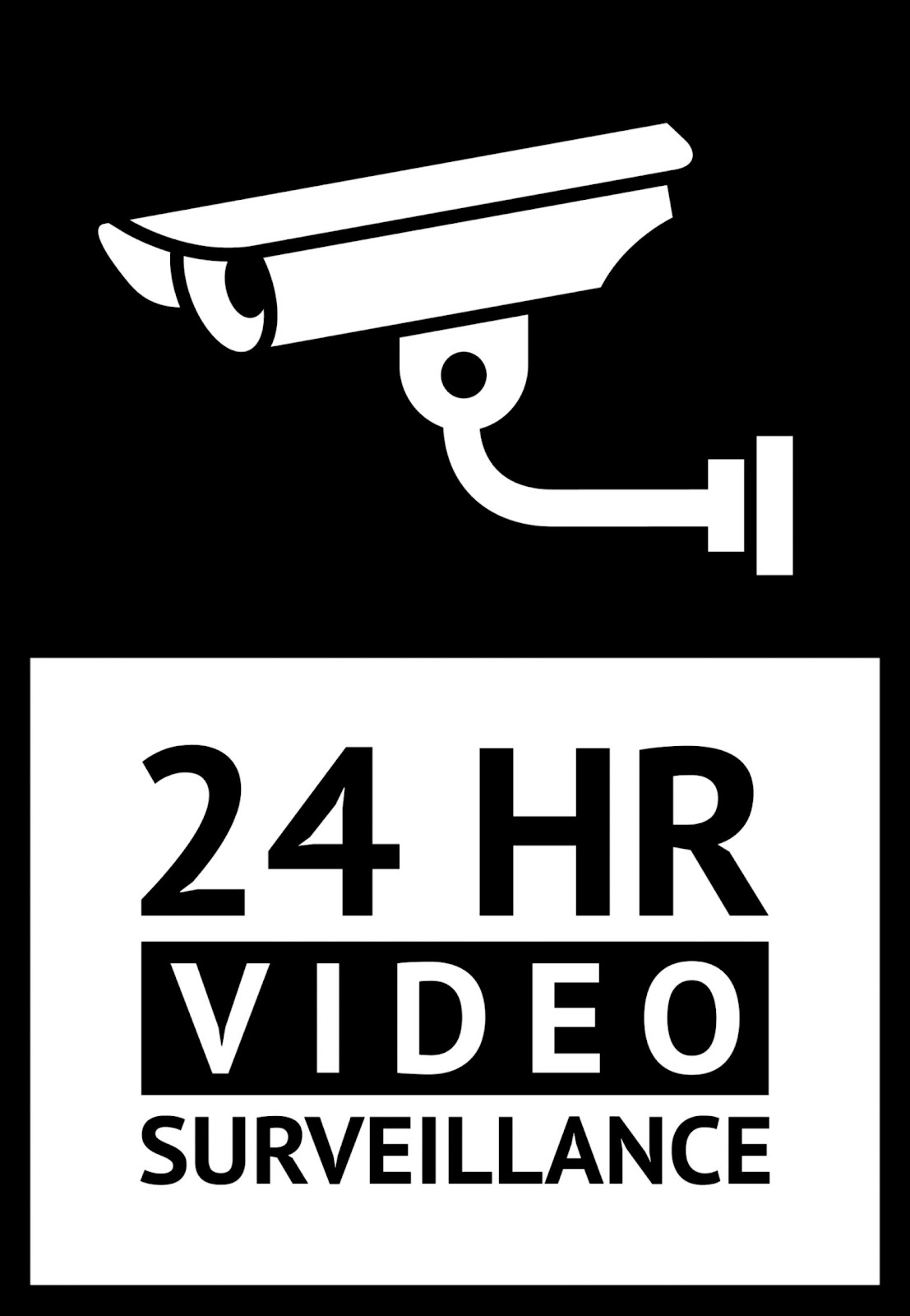 Warning Signs Camera Surveillance Image Royalty Free Warning Signs Camera Surveillance Image Royalty Free