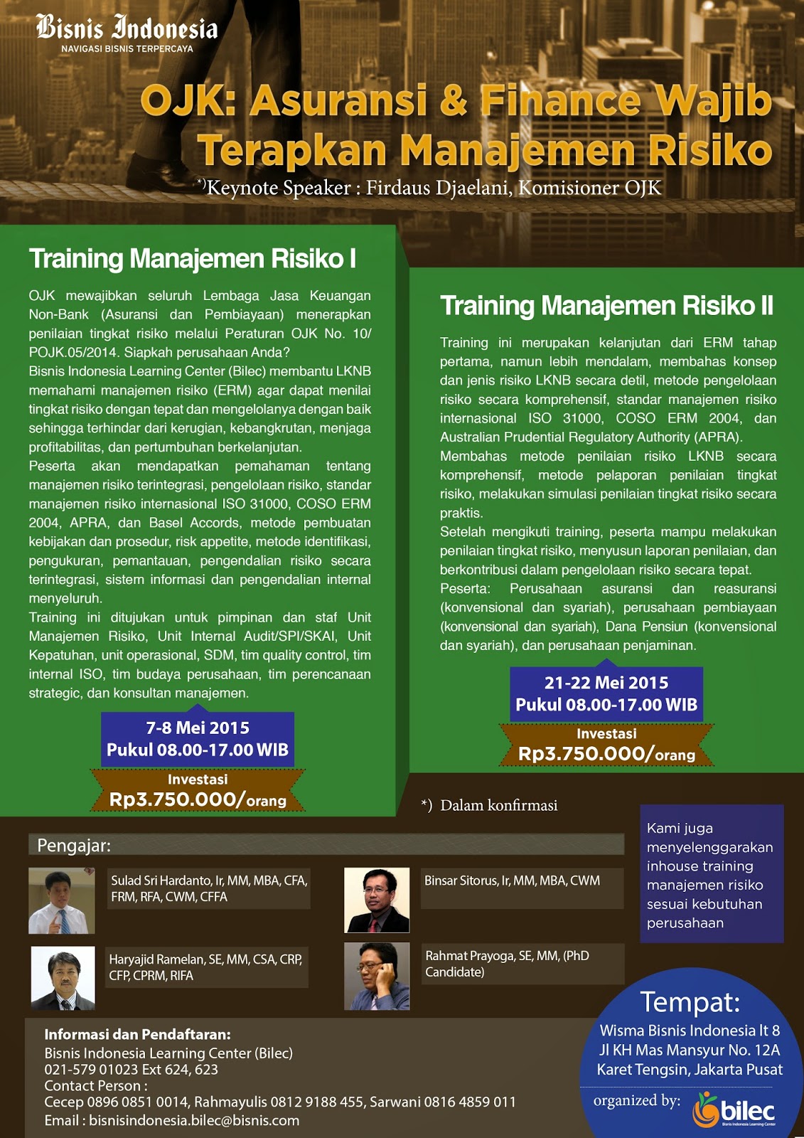 manajemen risiko Crms indonesia penyedia pelatihan manajemen risiko terbesar di indonesia ___ sejak tahun 2010, crms indonesia telah melatih ribuan profesional indonesia mempertajam kapabilitas manajemen risiko. manajemen risiko Crms indonesia penyedia pelatihan manajemen risiko terbesar di indonesia ___ sejak tahun 2010, crms indonesia telah melatih ribuan profesional indonesia mempertajam kapabilitas manajemen risiko.