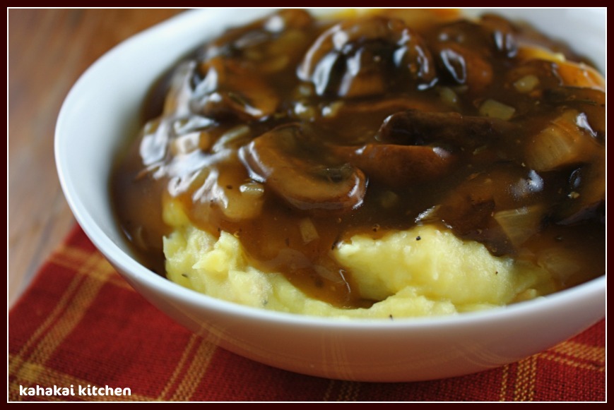 Kahakai Kitchen Mushroom Gravy over Mashed Potatoes (Tasty Vegan