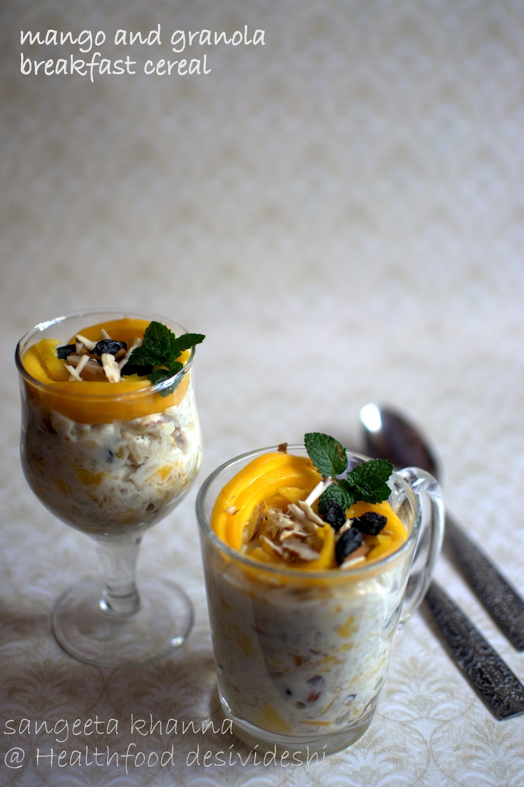 health benefits of mangoes and a mango granola cereal breakfast an