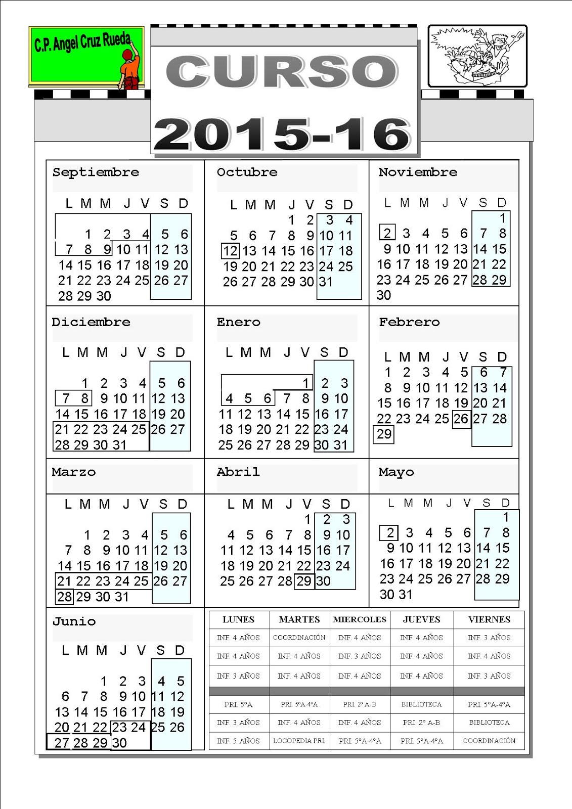 calendario curso 2015-16