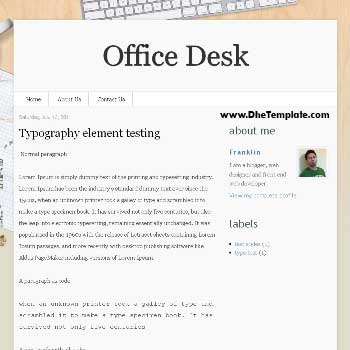Office Desk blogger template.