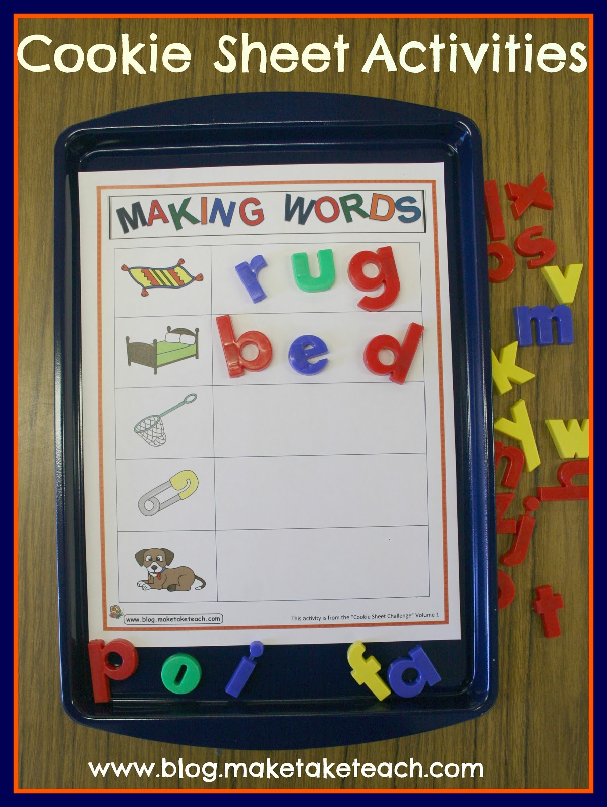 Cookie Sheet Activities Making Words Freebie Classroom Freebies