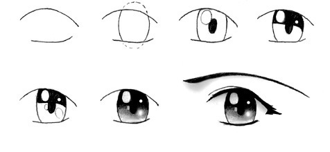 Ojos dibujados a lapiz anime - Imagui
