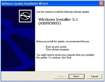 Micreosoft Windows Installer 3.1