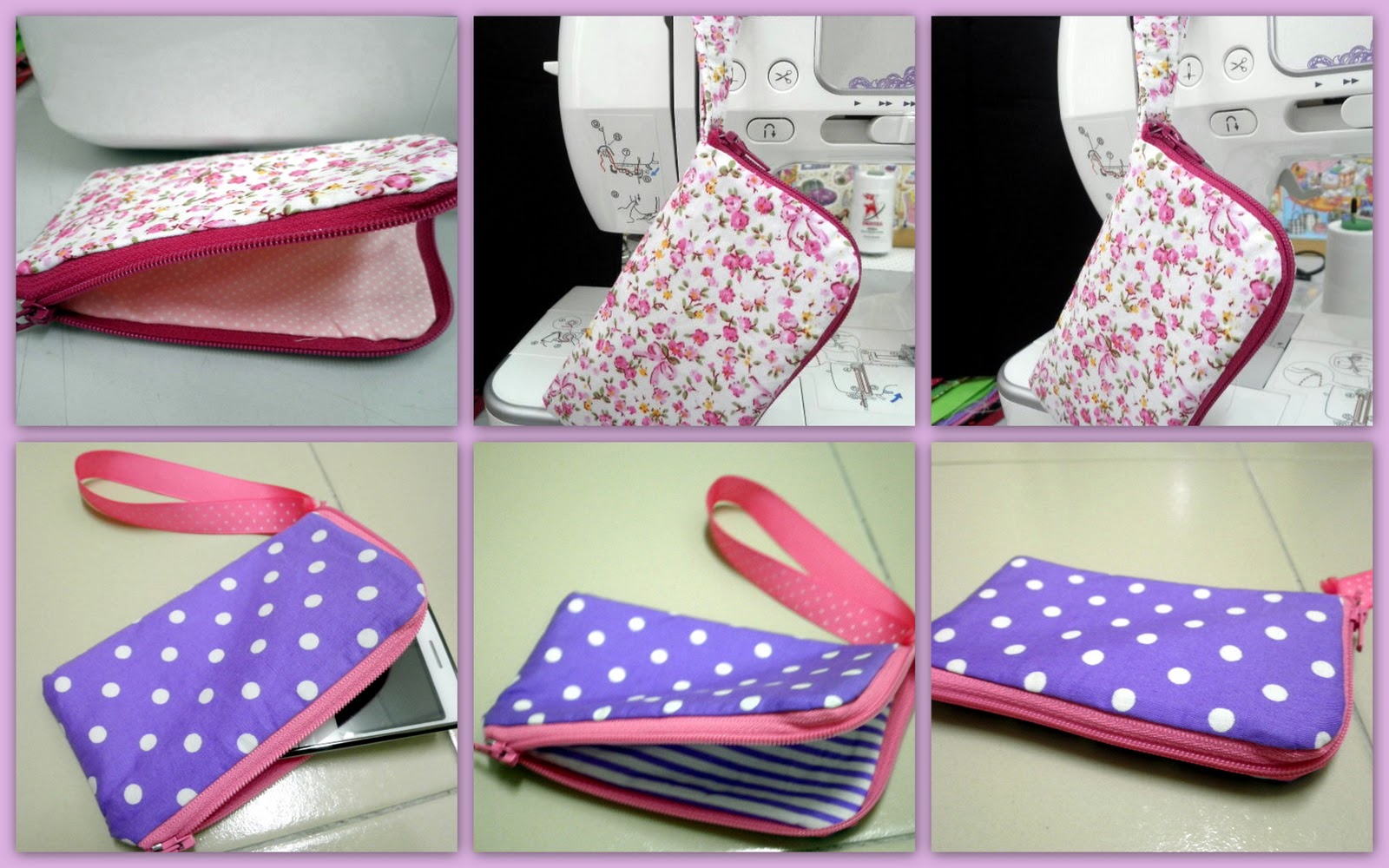 color me pretty tutorial zippered handphone pouch