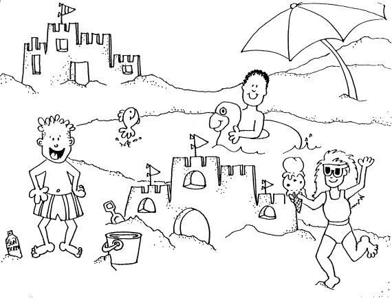 Playing Sand at the Beach Coloring Pages >> Disney Coloring Pages Playing Sand at the Beach Coloring Pages >> Disney Coloring Pages