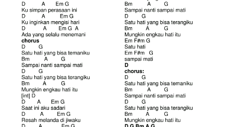 Chord lagu cinta sampai mati