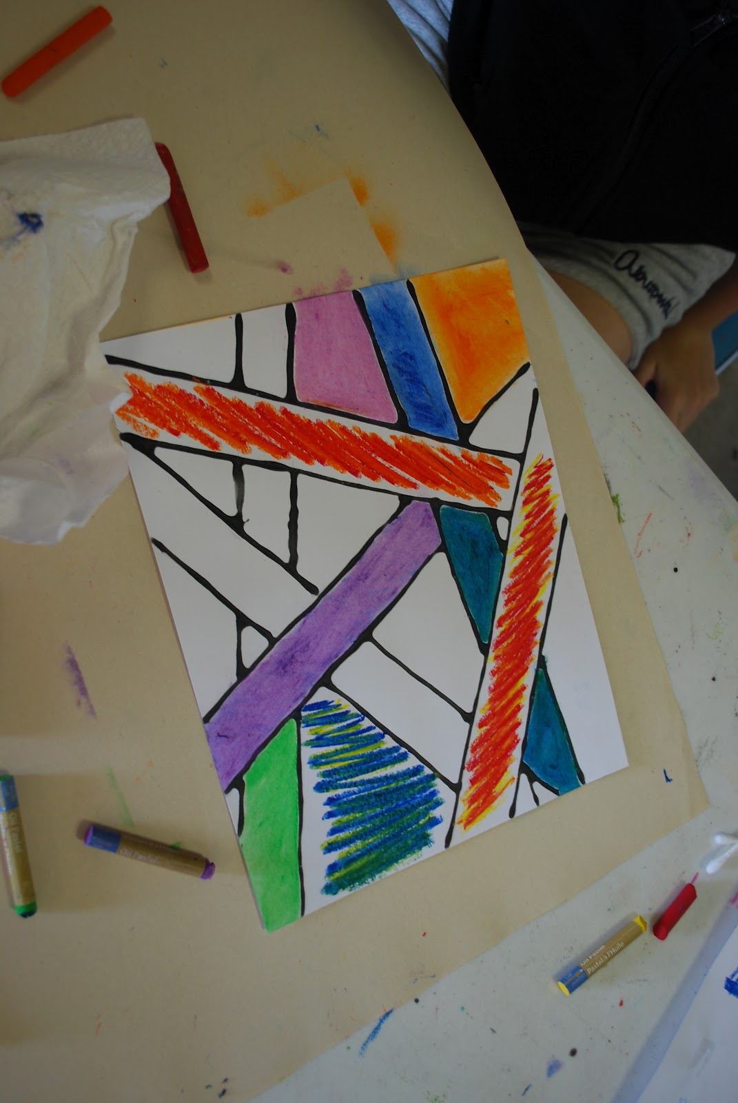 Art With Aubrey Black Glue and Oil Pastels