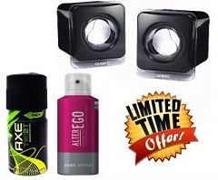 Axe Deo + Park Avenue Deo + Portable Speakers for Rs.368 @ Shopclues