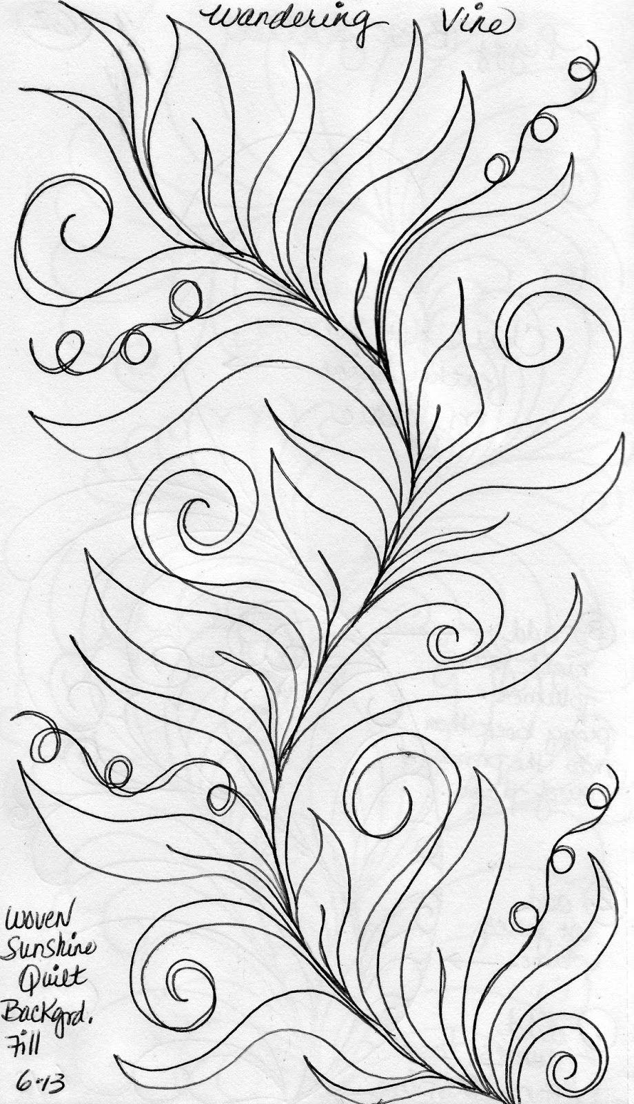 LuAnn Kessi Sketch Book....Wandering Vine Background Fill