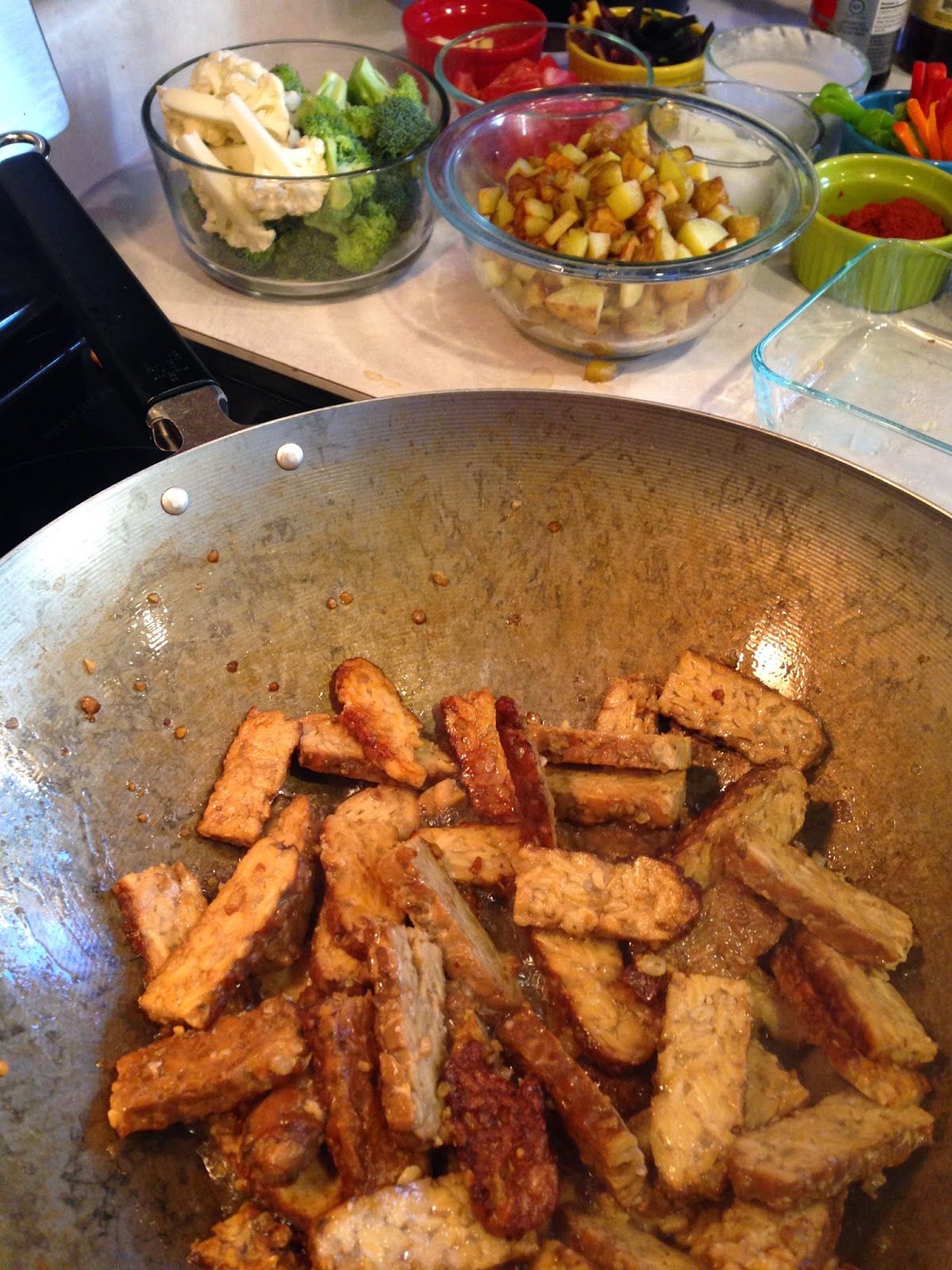 Stop and Smell the Veggies Red Curry Thai Tempeh Stir Fry
