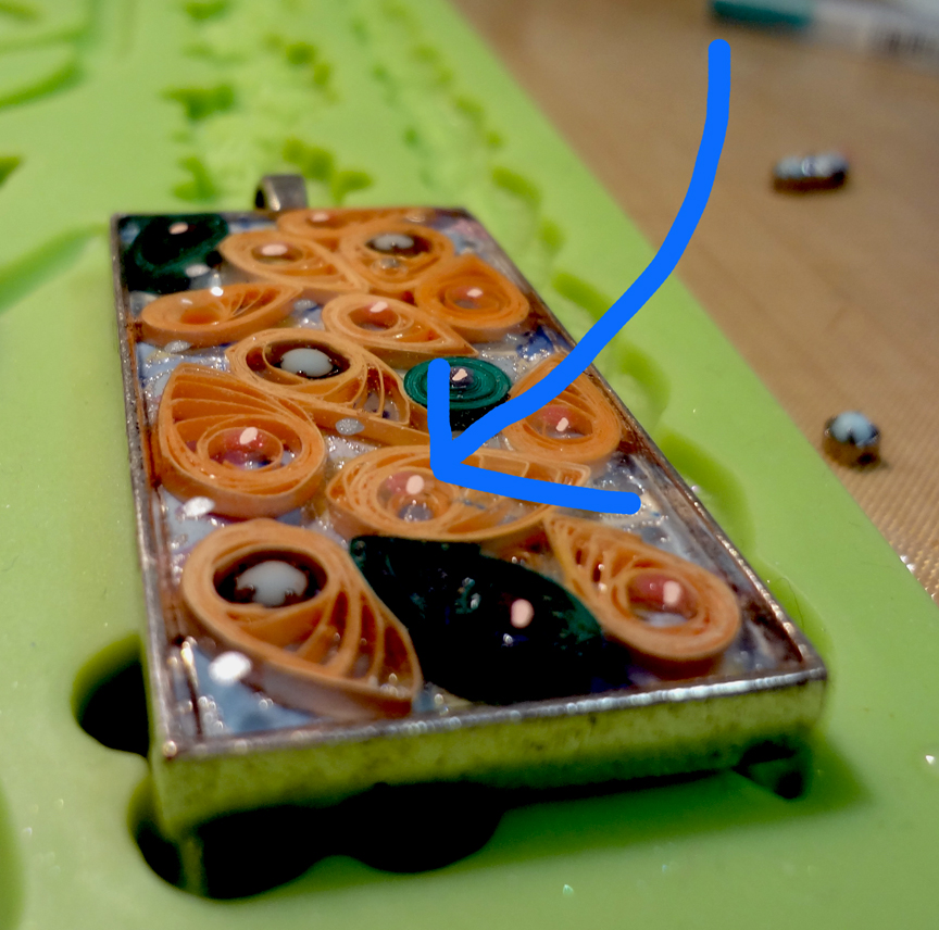 Resin Crafts Quilling Encased in Jewelry Resin