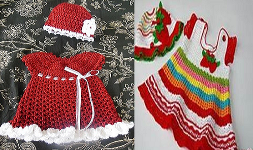 free crochet baby christmas dress patterns